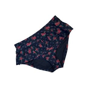 NWT Rose Skull Polka Dot Skirted High-Waisted Swim Bottoms Plus Size 0 Hot Topic